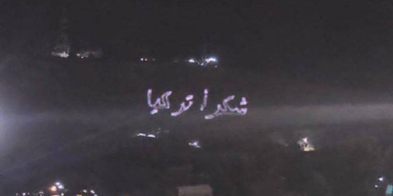 Şam’daki Kasiyun Dağı’na “Teşekkürler Türkiye” Mesajı Yansıtıldı