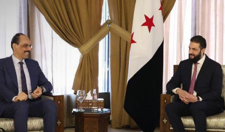 MİT Başkanı İbrahim Kalın, Şam’da Suriye Devlet Başkanı Ahmed Şara ile Görüştü