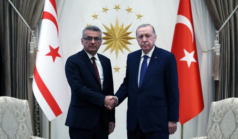 KKTC Cumhurbaşkanı Tufan Erhürman Ankara’da:Cumhurbaşkanı Erdoğan ile bir araya geldi.